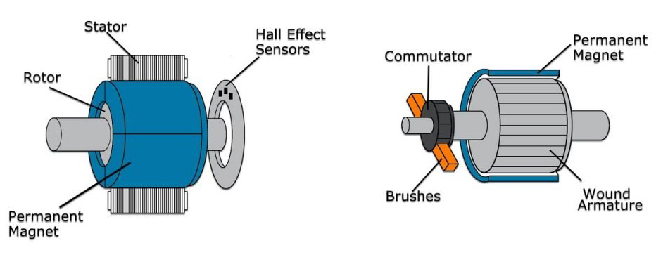 BLDC and brushed DC motors