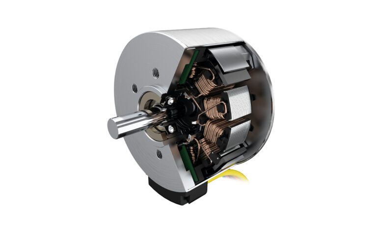 An open view of a Faulhaber BXT brushless flat motor.