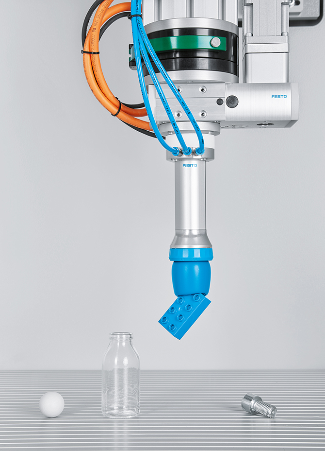 The Festo DHEF adaptive shape gripper handles a range of products with diverse geometries.