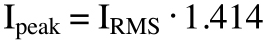 Peak to RMS Current Equation