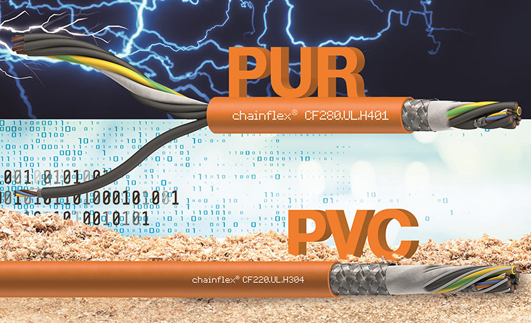 Whether PUR or PVC: igus offers the right hybrid cable for every application, for example, MS2N motors from Bosch Rexroth and Siemens SINAMICS S210 drives. (Source: igus GmbH)